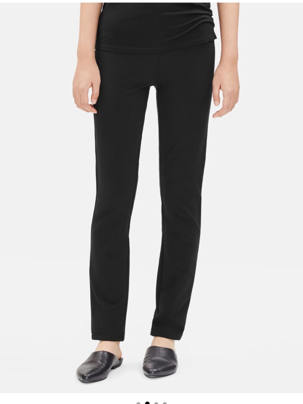 Eileen Fisher System Stretch Ponte Slim Black Pant XXS